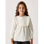  Ruffled Round Neck Top with Long Sleeves and Button Closure, fig. 1 