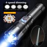  P90 flashlight with USB rechargeable battery - waterproof, fig. 1 