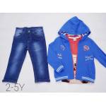  Boy‘s set - (2-5 years) - 3 pieces (T-shirt + jacket + jeans), fig. 1 