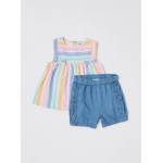  Striped Sleeveless Bow Applique Top and Ruffle Detail Shorts Set, fig. 1 