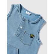  Embellished Denim Sleeveless Romper with Pockets and Button Closure, fig. 2 