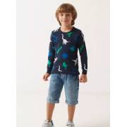  All-Over Dinosaur Intarsia Textured Sweater with Long Sleeves, fig. 2 