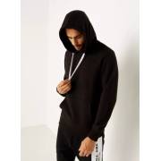 Solid Anti-Pilling Hooded Sweatshirt with Long Sleeves and Kangaroo Pocket - Black, fig. 3 
