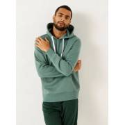  Solid Anti-Pilling Hooded Sweatshirt with Long Sleeves and Kangaroo Pocket - TURQUOISE, fig. 4 