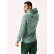  Solid Anti-Pilling Hooded Sweatshirt with Long Sleeves and Kangaroo Pocket - TURQUOISE, fig. 5 