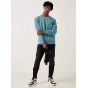  Solid Sweatshirt with Crew Neck and Long Sleeves - BLUE, fig. 4 