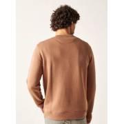  Solid Sweatshirt with Crew Neck and Long Sleeves - BROWN, fig. 5 