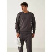  Solid Sweatshirt with Crew Neck and Long Sleeves - GREY, fig. 1 