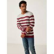 Striped Crew Neck Sweater with Long Sleeves - GREY, fig. 1 