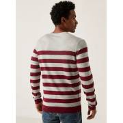  Striped Crew Neck Sweater with Long Sleeves - GREY, fig. 4 