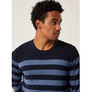  Striped Crew Neck Sweater with Long Sleeves - NAVY, fig. 3 