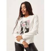  Graphic Print Sweatshirt with Crew Neck and Long Sleeves, fig. 1 