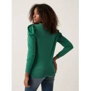  Textured Sweater with Crew Neck and Long Sleeves - green, fig. 5 