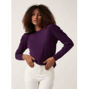  Textured Sweater with Crew Neck and Long Sleeves - PURPLE-DARK, fig. 4 