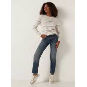 Striped Sweater with Crew Neck and Long Sleeves - Cream, fig. 2 