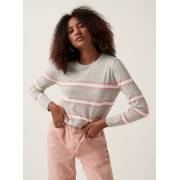  Striped Sweater with Crew Neck and Long Sleeves - GREY, fig. 1 