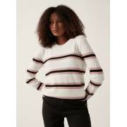  Striped Sweater with Crew Neck and Long Sleeves - White, fig. 3 