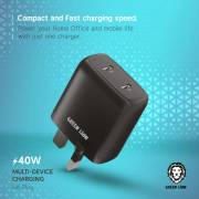  Green Lion Compact Wall Charger - Dual Port USB-C Charger 40W, fig. 3 