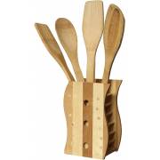  Wooden Cutlery Set with Stand - 5 Pieces (AZ-1439), fig. 1 