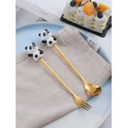  Gold Dessert Spoon with Panda Handle (AZ-1319), fig. 1 