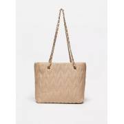  Quilted tote bag with chain detail handles and  closure, fig. 1 