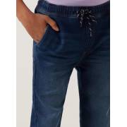  Solid Jeans with Drawstring Closure and Pockets - blue, fig. 4 