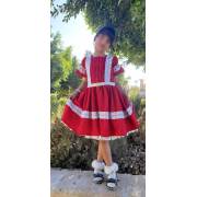  Silk dress for girls with Syrian design (3-10 years) - red, fig. 1 