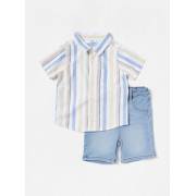  Denim shorts and striped shirt set, fig. 1 