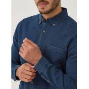  Plain dobby denim shirt with long sleeves and pocket, fig. 2 