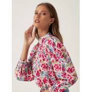  All Over Floral Print Shirt with Mandarin Collar and Long Sleeves, fig. 2 