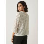  Floral lace blouse with 3/4 sleeves and a crew neck, fig. 4 