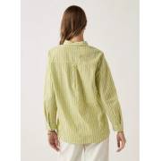  Striped Oversized Shirt with Spread Collar and Long Sleeves - green, fig. 4 