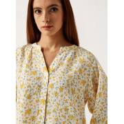  All-Over Print Shirt with Spread Collar and 3/4 Sleeves - WHITE, fig. 2 
