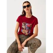  Floral Print Crew Neck T-shirt with Short Sleeves, fig. 2 