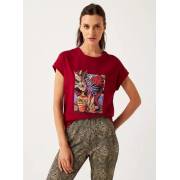  Floral Print Crew Neck T-shirt with Short Sleeves, fig. 1 