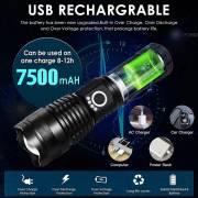  P90 flashlight with USB rechargeable battery - waterproof, fig. 5 