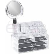  makeup organizer rack with 3 drawers and mirror, fig. 1 