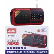  راديو رقمي محمول JOC راديو FM، يعمل بالبطارية وصوت ثلاثي الأبعاد قوي جدًا وإشارة ممتازة (موديل-H798BT) اللون (أحمر وأسود) - بلوتوث - منفذ ذاكرة - USB, fig. 2 
