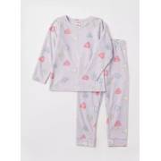  Pajama pants and long-sleeved T-shirt set with heart prints - purple - (5-6 years), fig. 1 