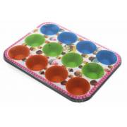  12 slot cupcake plate with 12 reusable silicone cupcake paper cups, fig. 10 