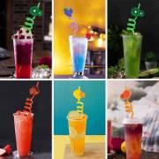  Colorful spiral juice straws in different shapes - 4 pieces, fig. 3 