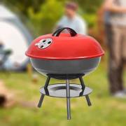  Round charcoal grill with lid - red - AZ-2496, fig. 3 
