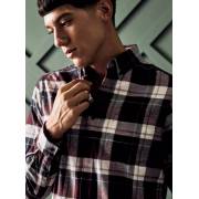  Checked flannel shirt with button collar - RED, fig. 2 