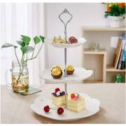  Sweets plate rack set - white - 3 rounds - ZA-7419, fig. 1 