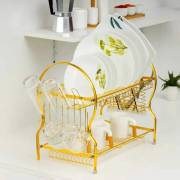  Gold steel mesh dish basket - 2 levels, with spoon basket and cup holder, fig. 5 