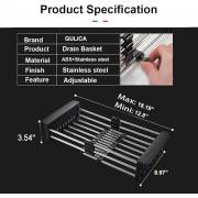  Dish drying rack and adjustable drain basket, stainless steel, fig. 9 