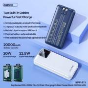  REMAX RPP-513 20000mAh SUJI SERIES PD 20W+QC 22.5W Fast Charging CABLE POWER BANK-White, fig. 2 