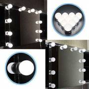  LED Lamp Set- LED Cosmetic Mirror- Hollywood Design- 10 Lights White 32x19 centimeter, fig. 4 