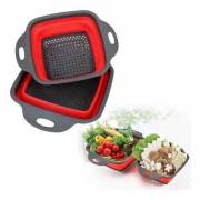  Collapsible silicone food strainer, square shape drying basket, fig. 3 