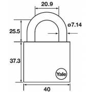  قفل نحاسي كروم لامع  3 مفاتيح من شركة يل الايطالية ( Y120/40/125/1 ) 40mm, fig. 4 
